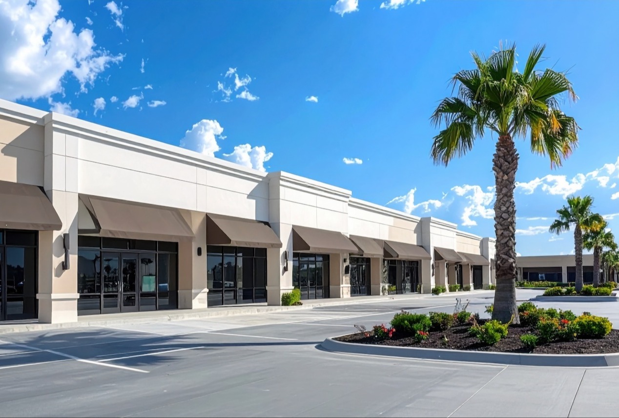 Commercial lawn maintenance for retail property in Boca Raton, FL-1