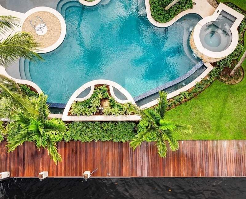 Tropical estate landscape with irrigation system and drainage solutions in Wellington, FL-1-1 Tropical estate landscape with irrigation system and drainage solutions in Wellington, FL-1-1